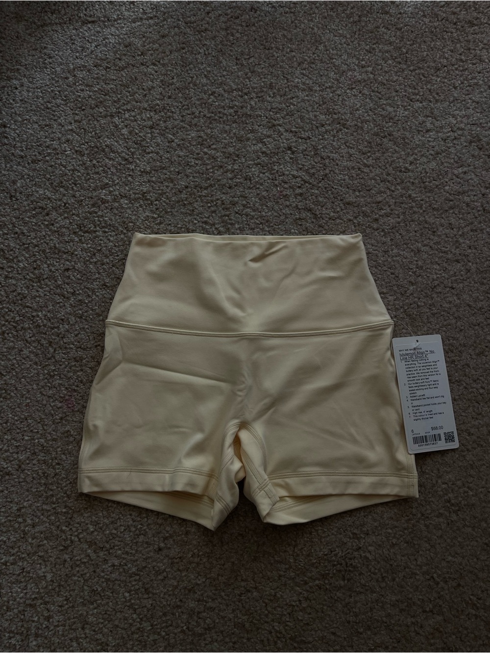 nwt lululemon align no line high rise 4inch butter cream size 6 - Picture 7 of 14